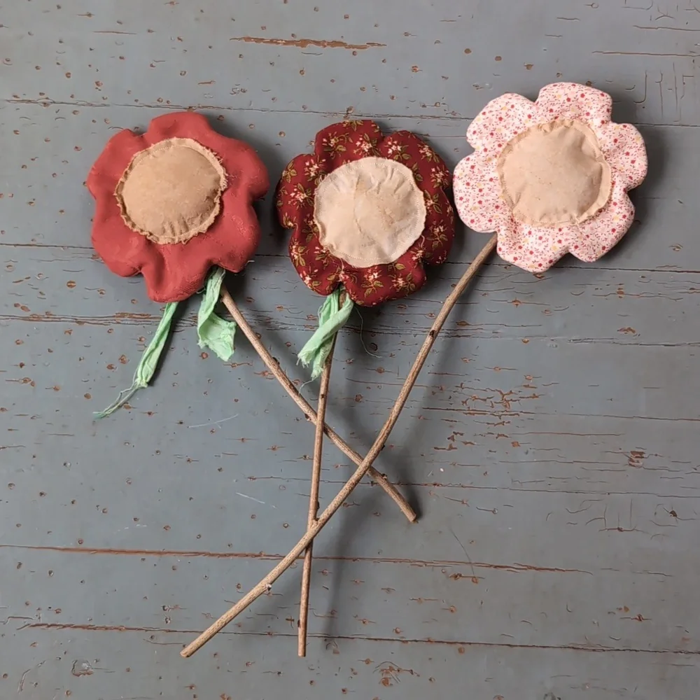 Handmade rustic farmhouse patchwork flower decor